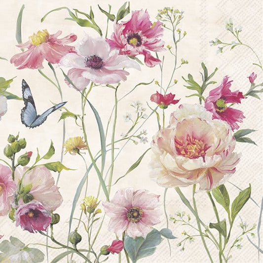 Lautasliina Living Wildflowers light rose
