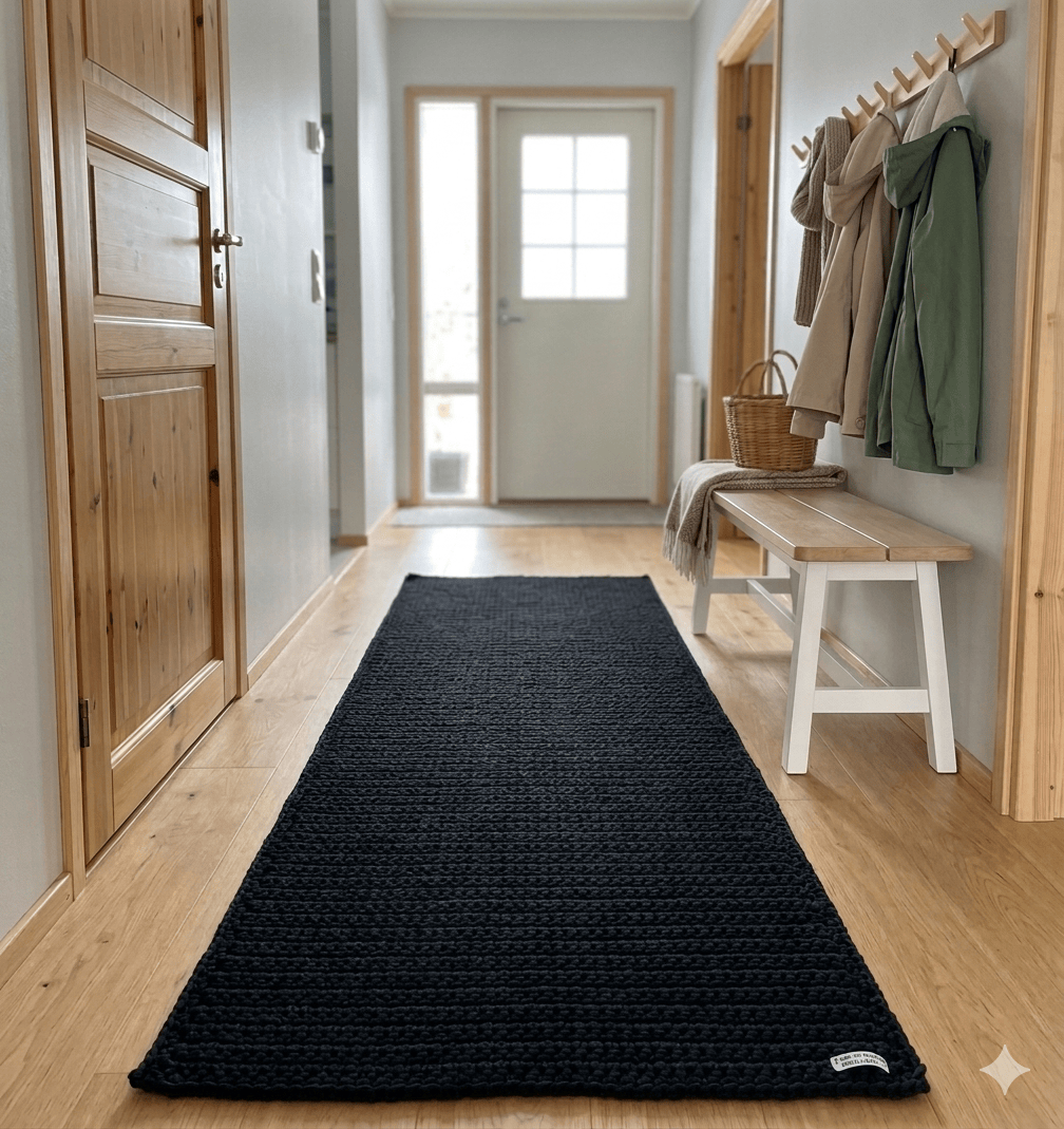 Matto Houtskär musta  78 cm x 178 cm