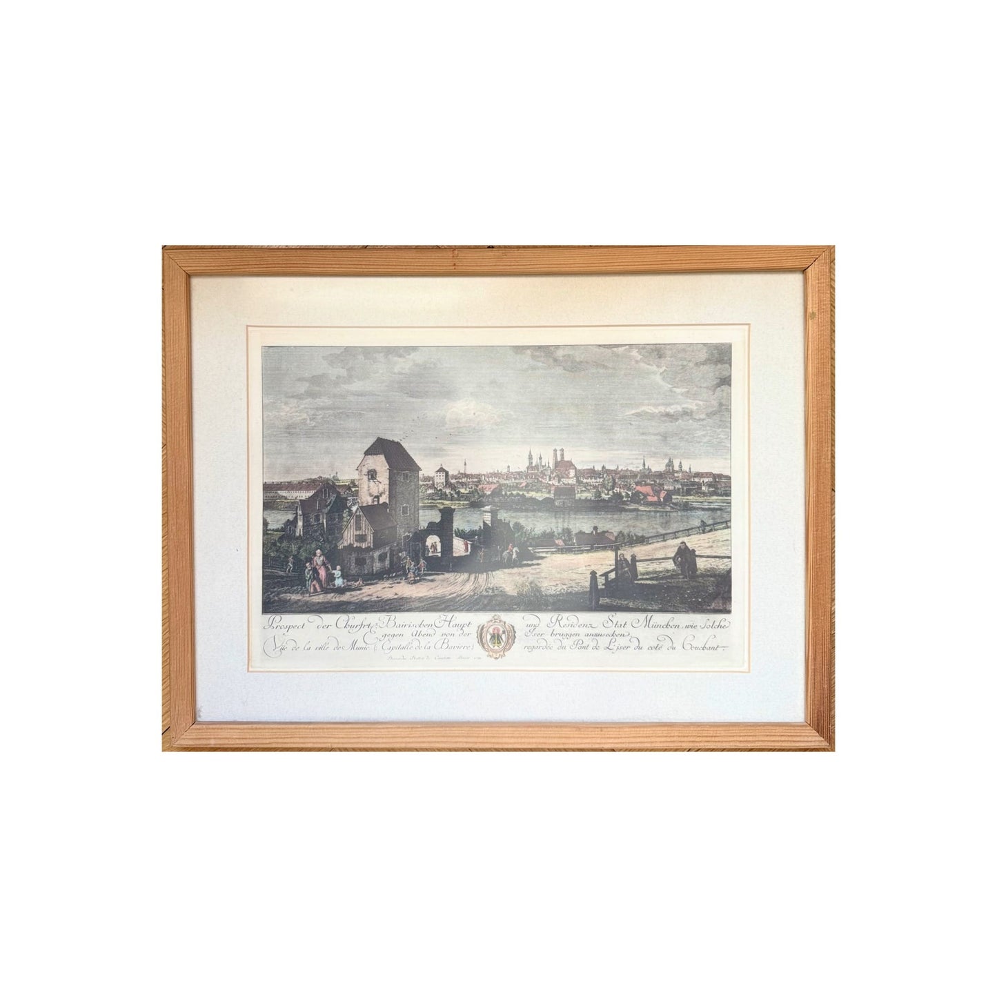 Gravyyri Näkymä Munchenin kaupungista 1761